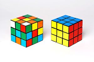 Two rubiks cubes